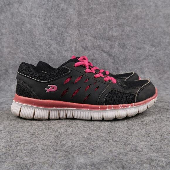 D & N Sport Shoes Kids 1 Athletic Trainers Sneakers Black Pink Active Comfort - Picture 1 of 12